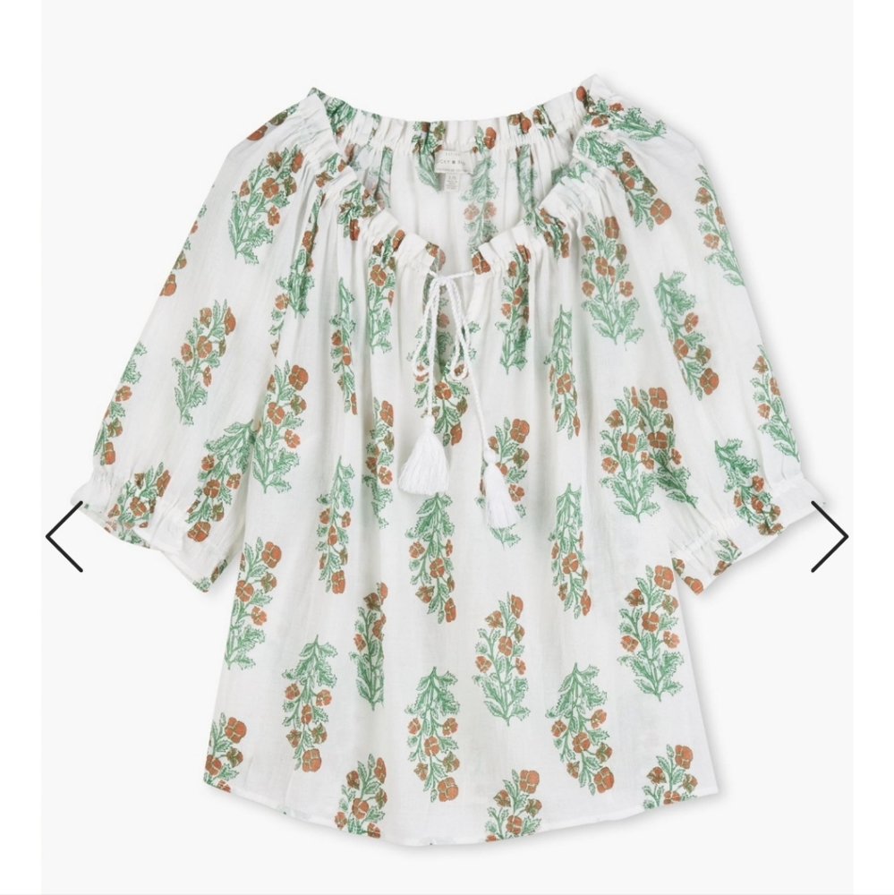 Lucky Brand Floral Peasant Top Size‎ Medium